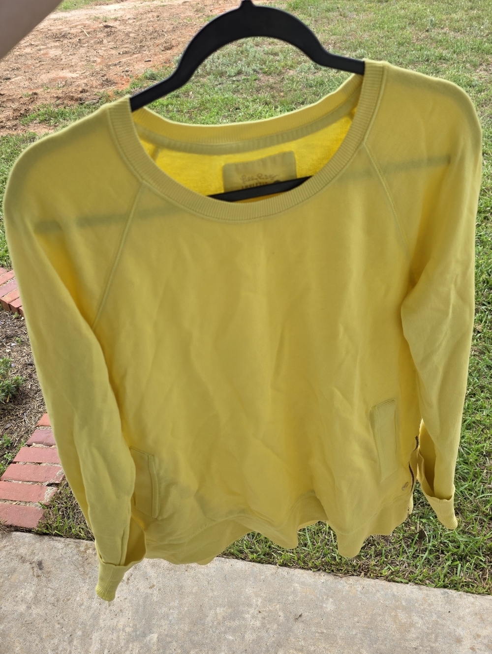 Lilly Pulitzer Yellow Crewneck Pullover Sweatshirt
